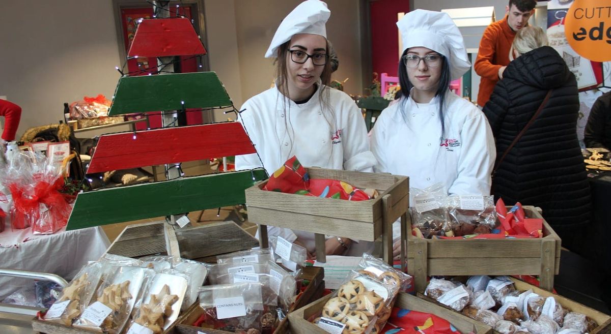 Professional Chef students Chyna Lavery and Terri Laffin at Downpatrick Christmas markets. 